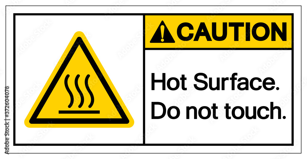 Caution Hot Surface Do Not Touch Symbol Sign, Vector Illustration, Isolate On White Background Label .EPS10