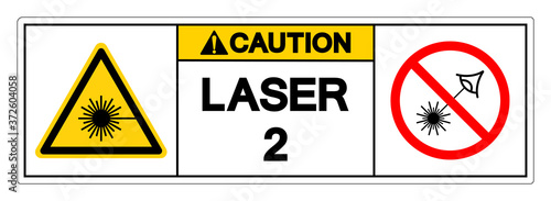 Caution Laser 2 Symbol Sign ,Vector Illustration, Isolate On White Background Label. EPS10