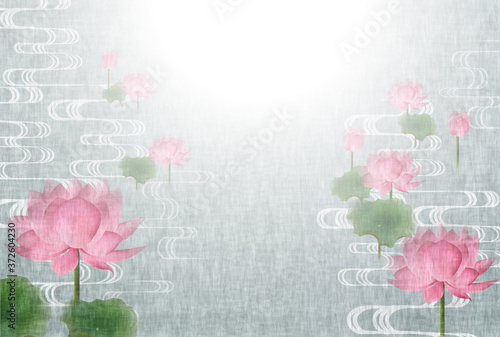 蓮　喪中　はがき　背景