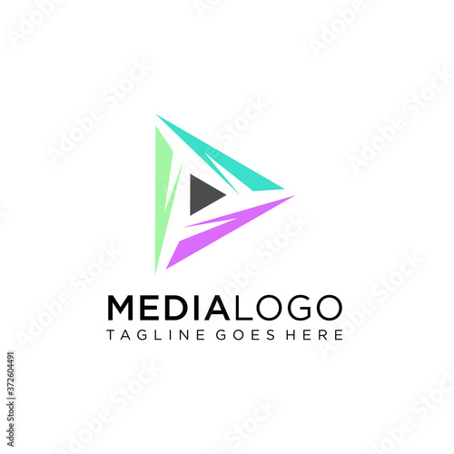 Free Download Play Media vector logo symbol. Digital Play Logo Template Design Vector, Emblem, Design Concept, Creative Symbol, Icon - GFXLoad
