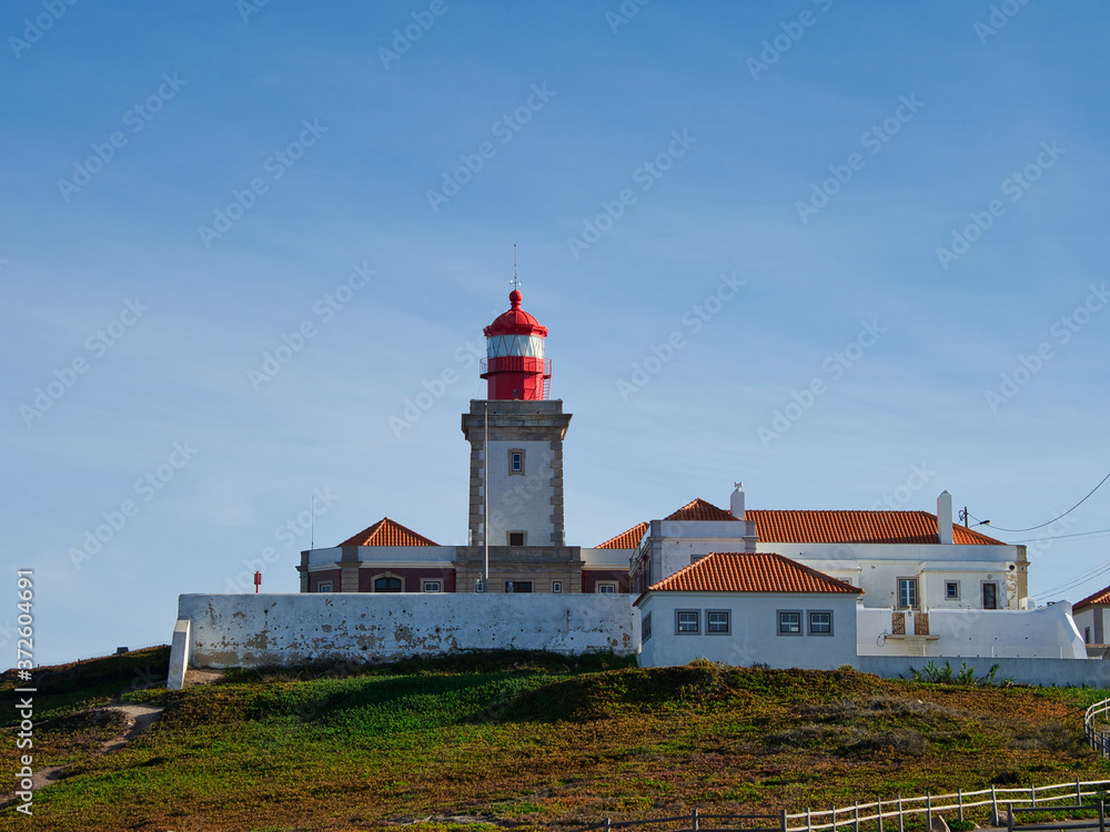 The lighthouse at Cabo da Roca in Portugal which situated in the westernmost point of mainland  Portugal and continental Europe.