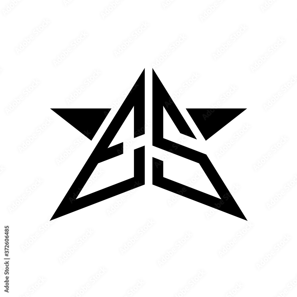 Initial Star Monogram Logo ES
