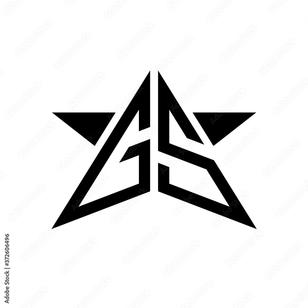 Initial Star Monogram Logo GS
