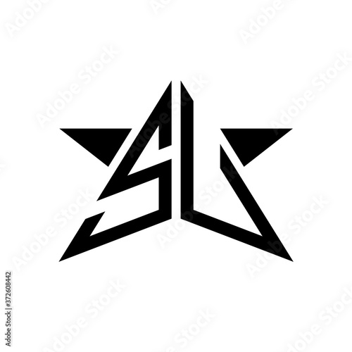 Initial Star Monogram Logo SU