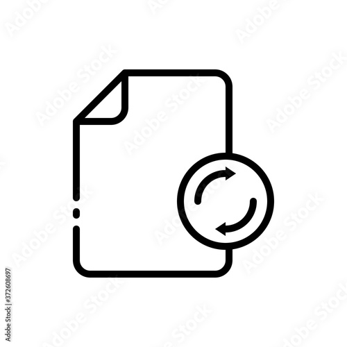 File, document, paper with sync outline icons. Vector illustration. Editable stroke. Isolated icon suitable for web, infographics, interface and apps.