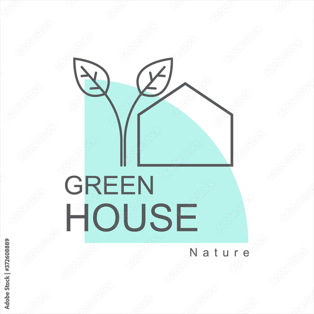 Modern green house icon logo. vector illustration Modern green house icon logo. vector illustration