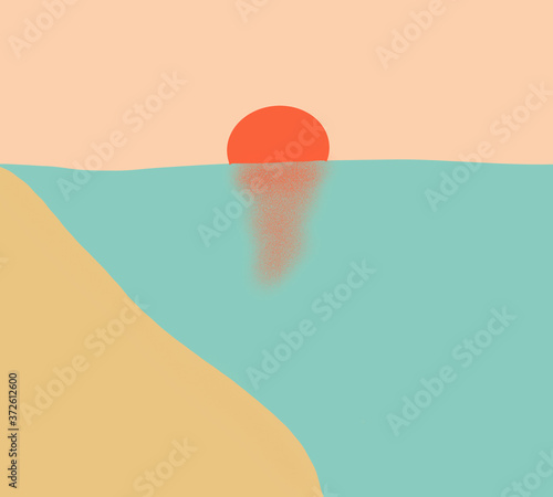 Bild auf Leinwand Minimalism seascape Nature backgrounds for your social media