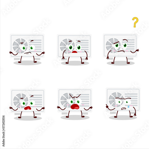 Cartoon character of air conditioner outdoor with what expression