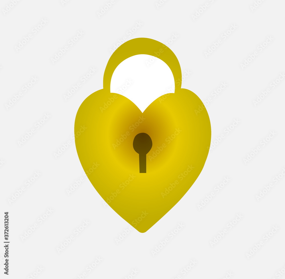 heart lock, padlock. simple silhouette