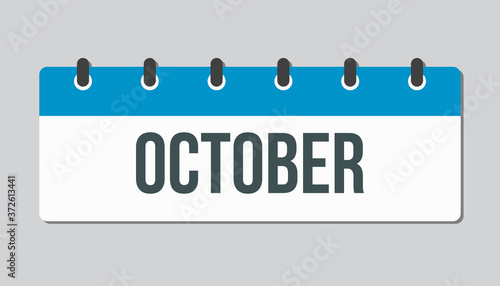Vector icon day calendar, autumn month October