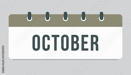Vector icon day calendar, autumn month October
