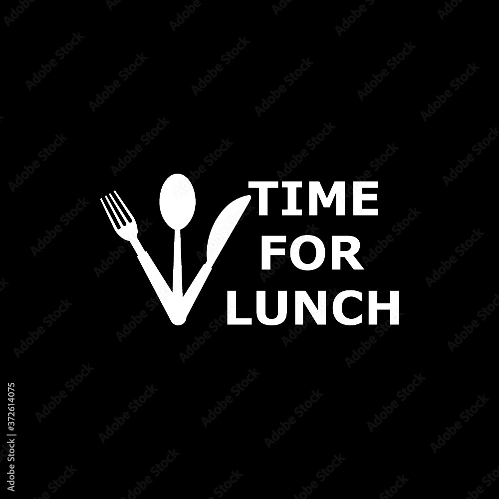 Fototapeta premium Time for lunch icon isolated on dark background