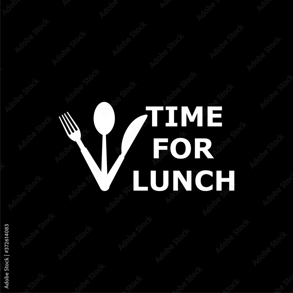 Fototapeta premium Time for lunch icon isolated on dark background