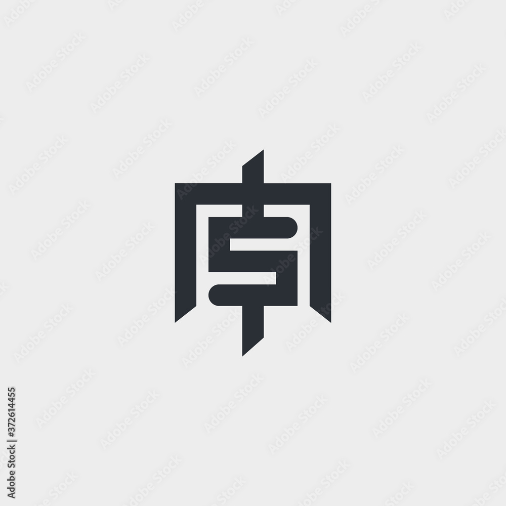 Obraz premium Logo Letter MS monogram, unique design initial M and S.