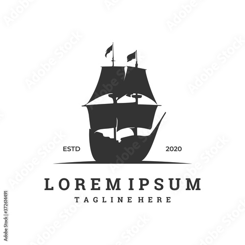 logo for sailboat company with silhouette style