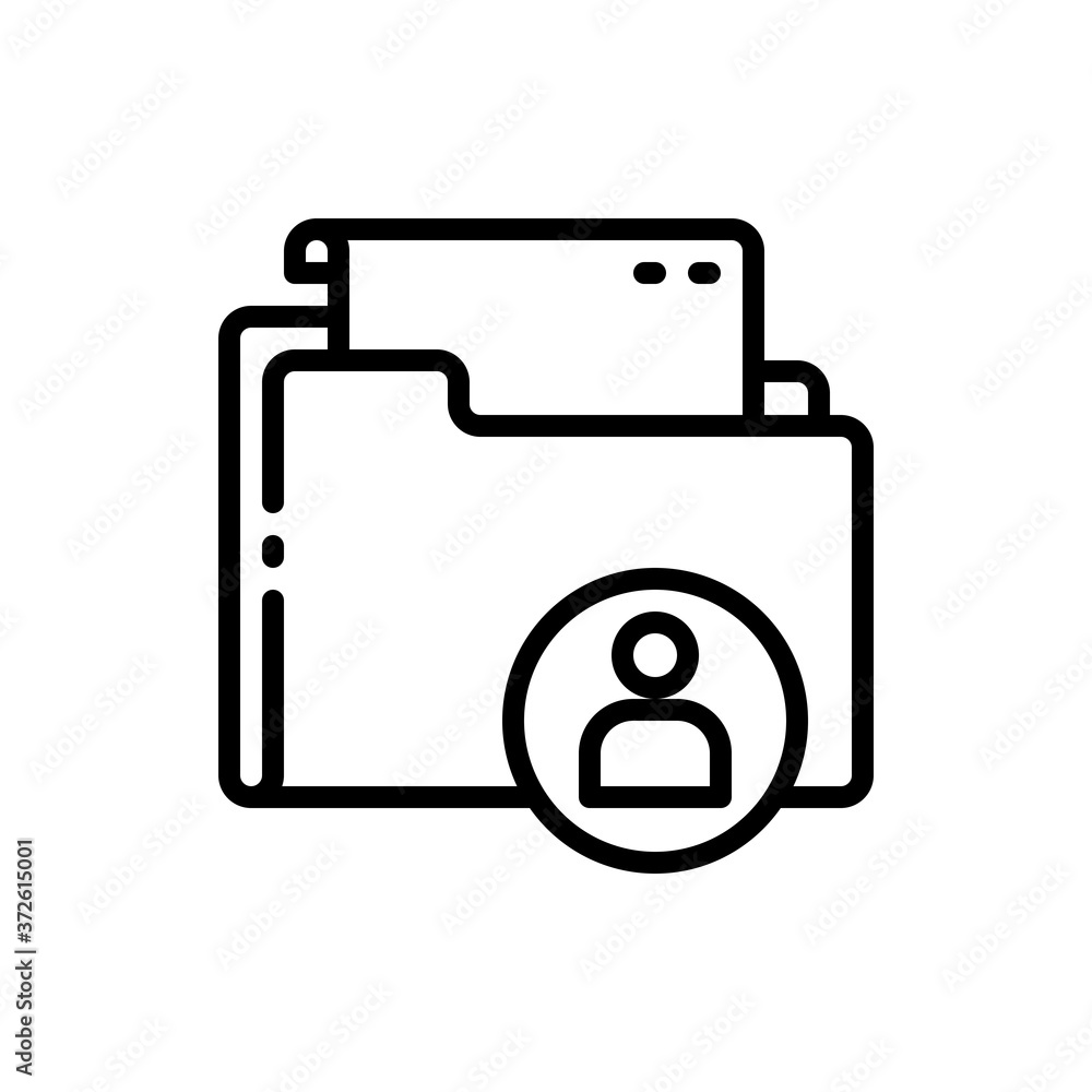 Folder, file, document, paper with profile outline icons. Vector illustration. Editable stroke. Isolated icon suitable for web, infographics, interface and apps. Folder, file, document, paper with profile outline icons. Vector illustration. Editable stroke. Isolated icon suitable for web, infographics, interface and apps.