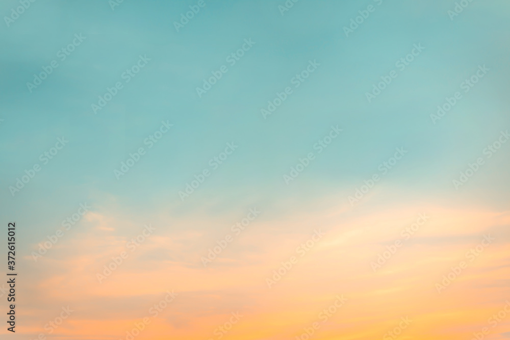 two tone color of blue and brown  sky nature background