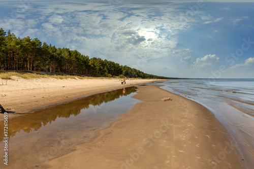 Baltic Sea Riga Gulf Beach / Morning /