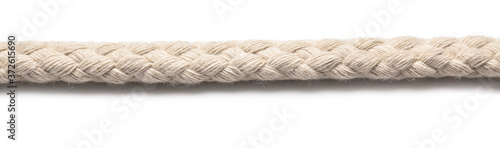 Long rope on white background