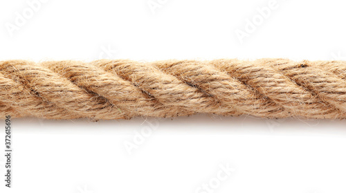 Bild auf Leinwand Long rope on white background