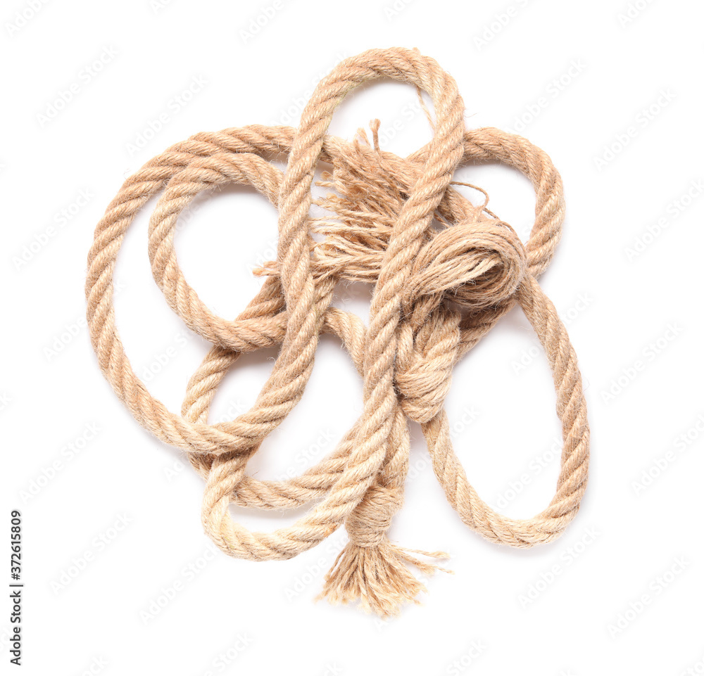 Long rope on white background Long rope on white background