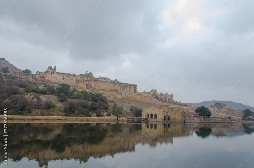 The beautiful Amer fort in the city of Jaipur, Rajasthan, India