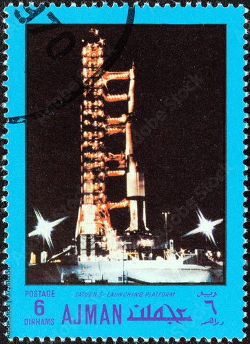 Fototapeta Naklejka Na Ścianę i Meble -  Saturn 5 launching platform (Ajman Emirate 1970)