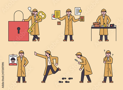 A detective character in various activities.