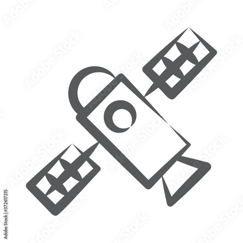 

Artificial space satellite or artificial spaceflight icon in line style 
