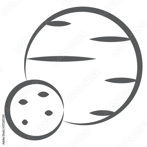 
An astronomical phase, doodle line design of moon eclipse 
