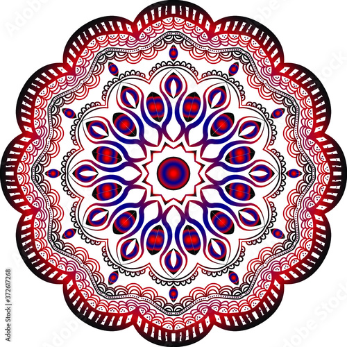 . Multi color circular design digital .vector mandala design.