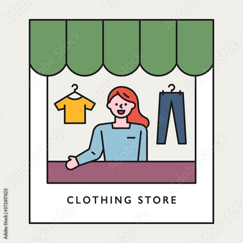 Clothing store and owner.