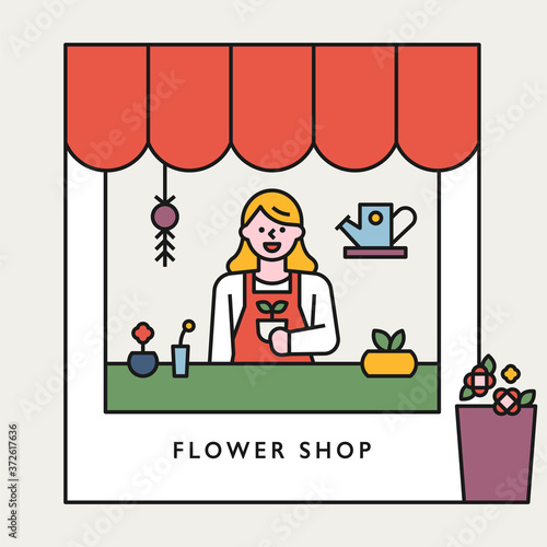 Flower shop and owner.