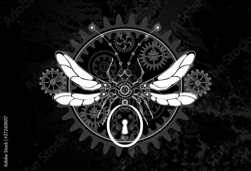 White mechanical insect