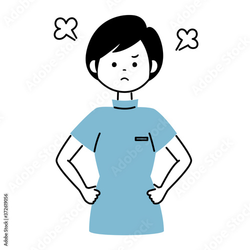 怒る女性看護師
