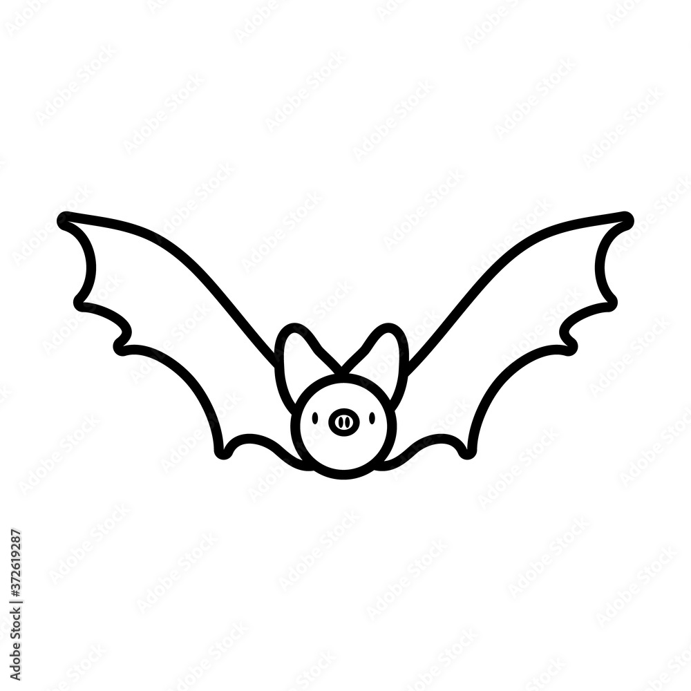 halloween bat flying line style icon halloween bat flying line style icon