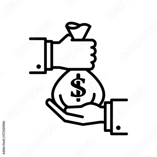 Handover of money icon