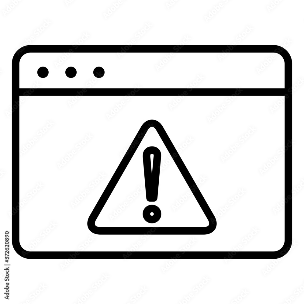 Warning on computer icon Warning on computer icon