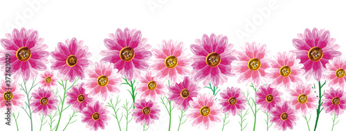 水彩風秋桜の花フレーム