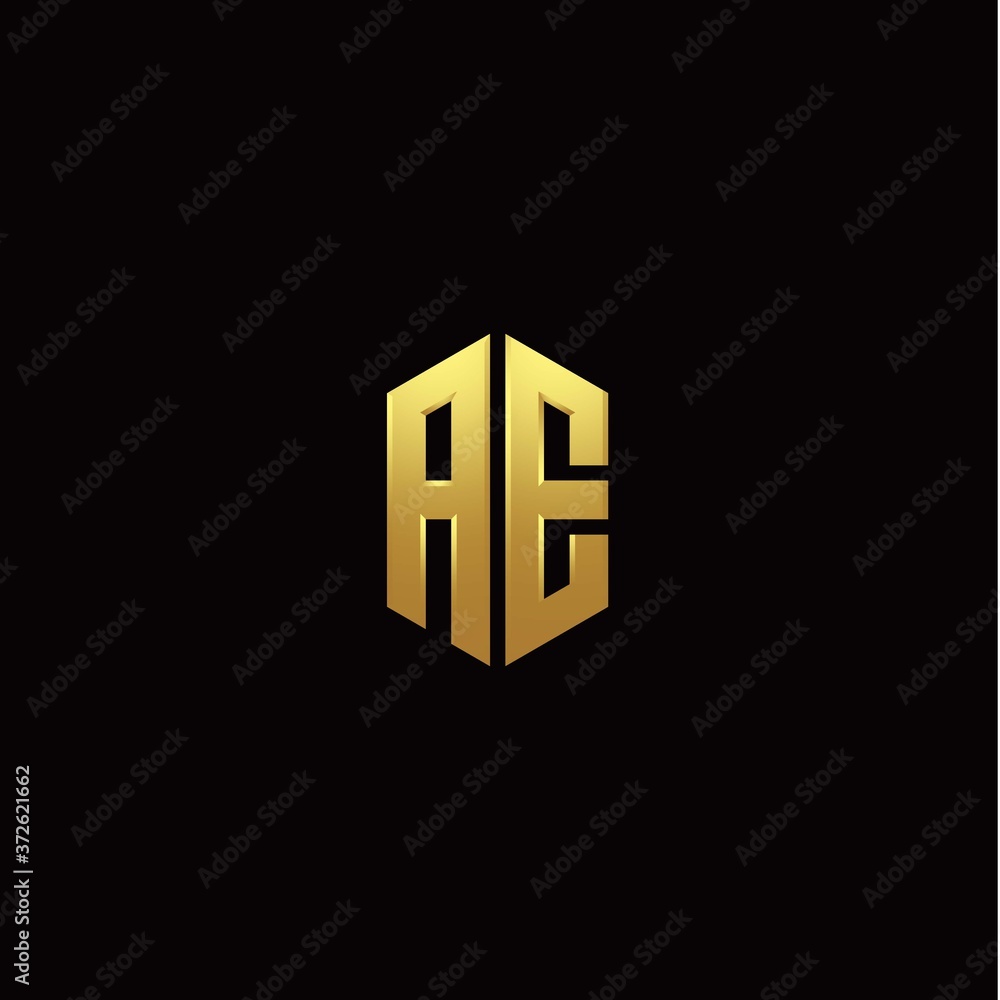 A E modern monogram style initial logo template A E modern monogram style initial logo template