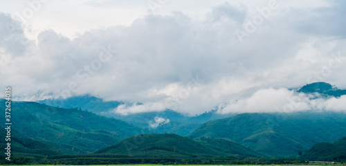 Mountains  clouds  mist dam beautiful skies and water bodies in nature give a feeling of relaxation and refreshment.