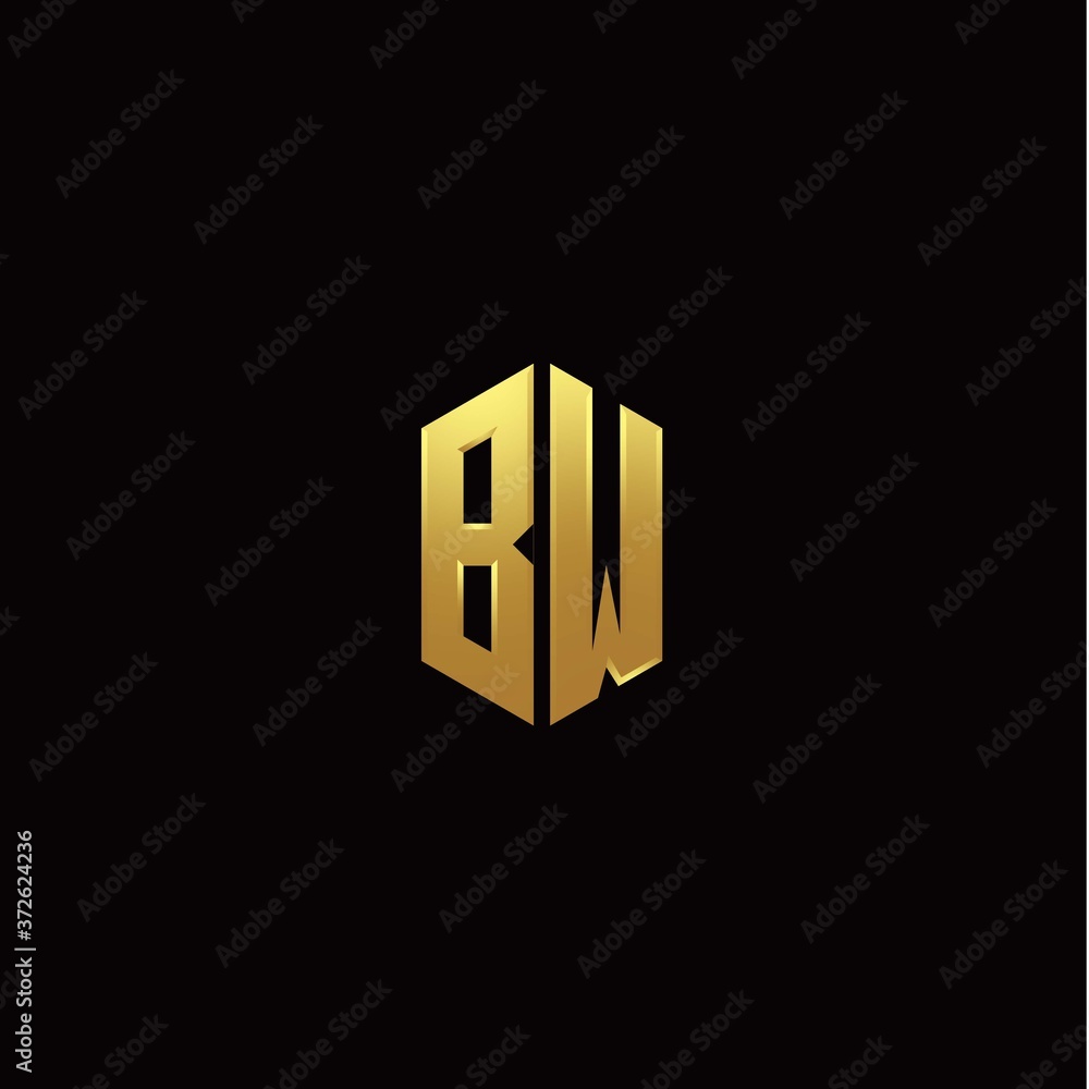B W modern monogram style initial logo template B W modern monogram style initial logo template