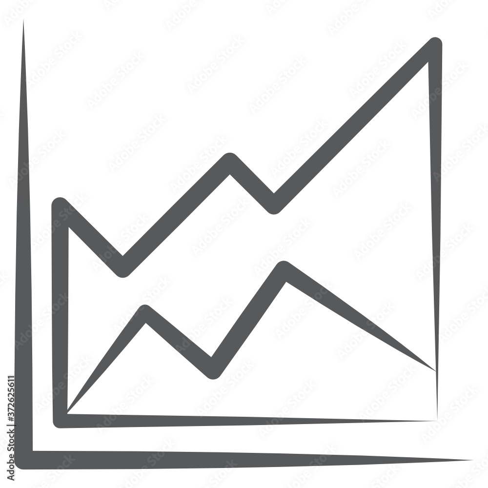 Doodle line icon of area graph, data represented in mountain shape chart
Doodle line icon of area graph, data represented in mountain shape chart