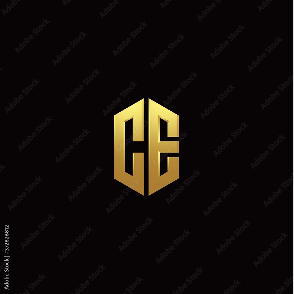 C E modern monogram style initial logo template C E modern monogram style initial logo template