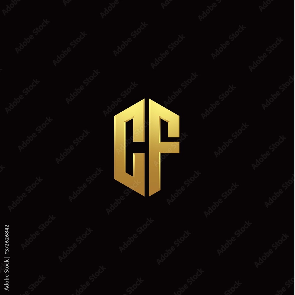 C F modern monogram style initial logo template C F modern monogram style initial logo template