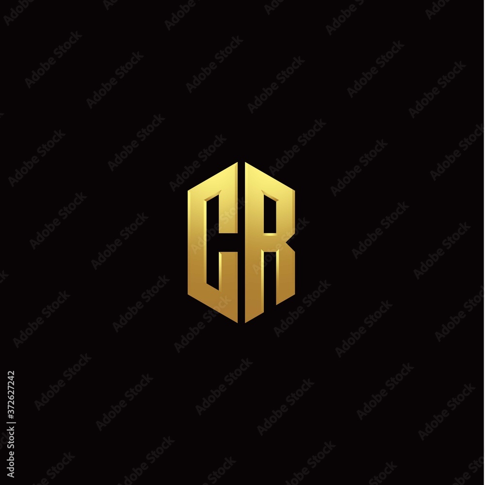 C R modern monogram style initial logo template C R modern monogram style initial logo template