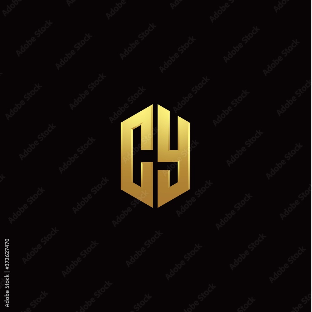 C Y modern monogram style initial logo template C Y modern monogram style initial logo template
