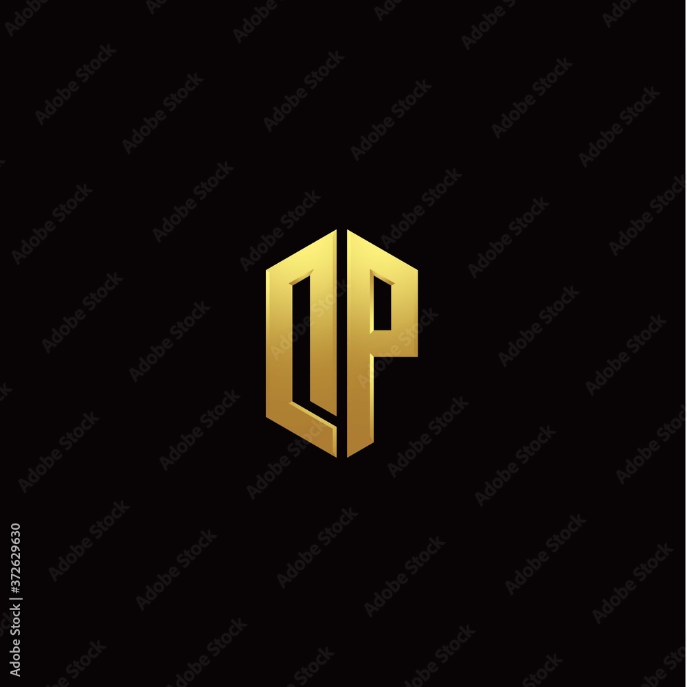 D P modern monogram style initial logo template D P modern monogram style initial logo template