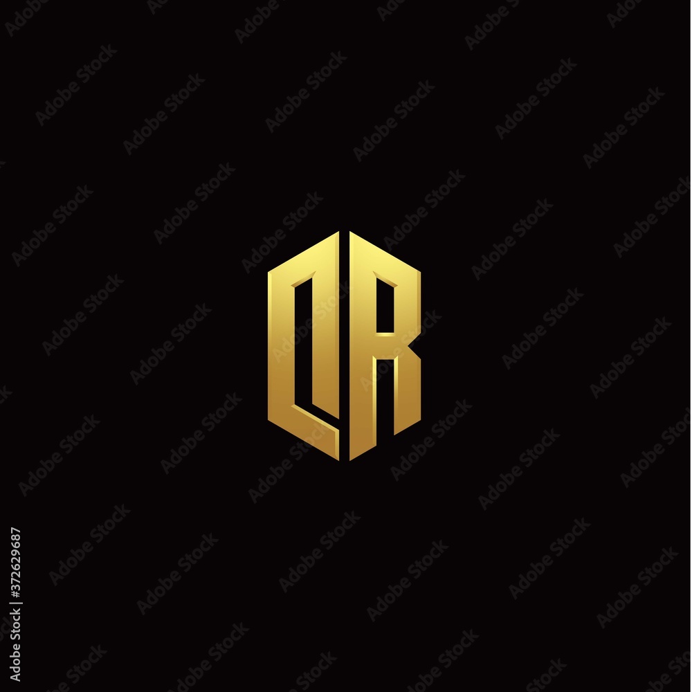D R modern monogram style initial logo template D R modern monogram style initial logo template
