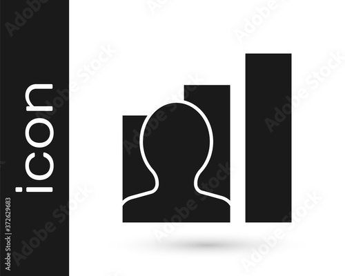 Grey Productive human icon isolated on white background. Idea work, success, productivity, vision and efficiency concept. Vector.